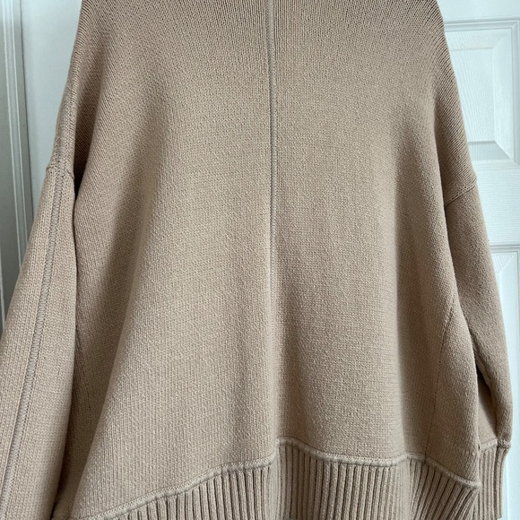 J CREW Shawl-Collar Open-Front Cotton Blend Long Cardigan M/L Khaki - Picture 6 of 8